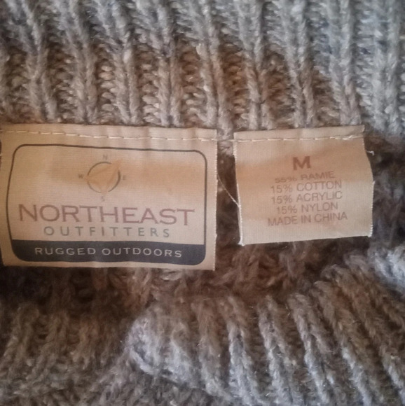 Northeast Outfitters Vintage Henley Chunky Knit Pop Over Sweater Size Medium - Picture 6 of 7